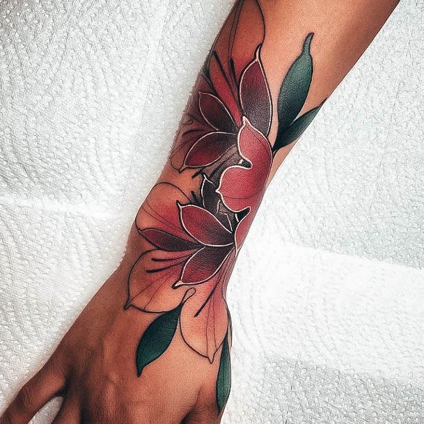 Decorative Color Tattoo On Female