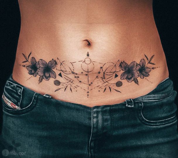 Decorative Constellation Tattoo On Female