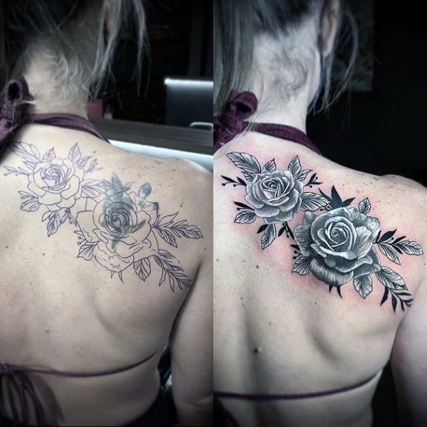 Decorative Cover Up Tattoo On Female