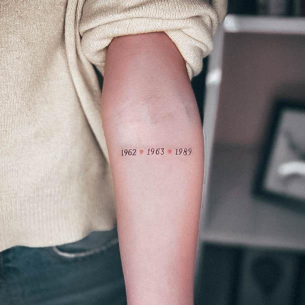 Decorative Date Tattoo On Female