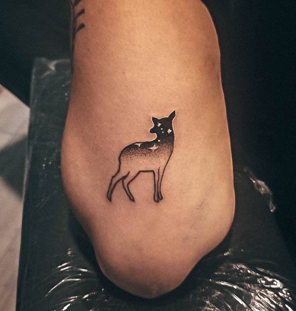 Decorative Deer Tattoo On Female