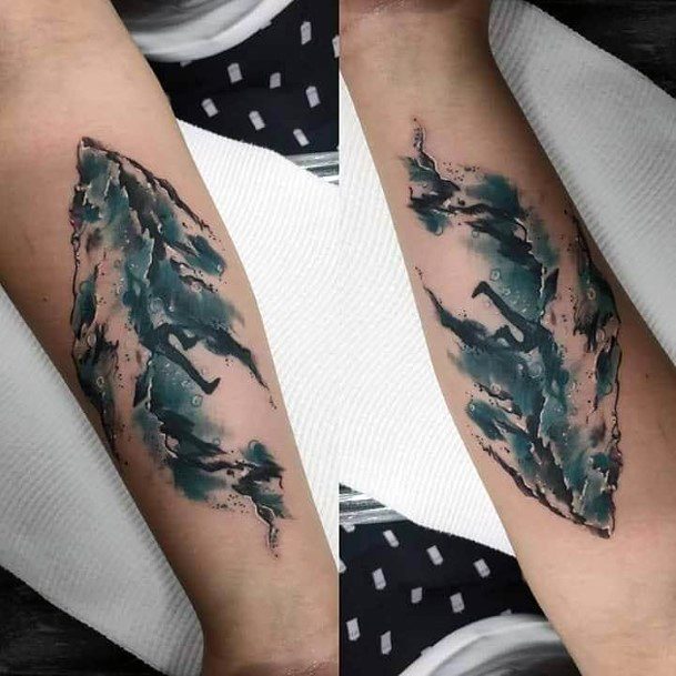 Decorative Depression Tattoo On Female