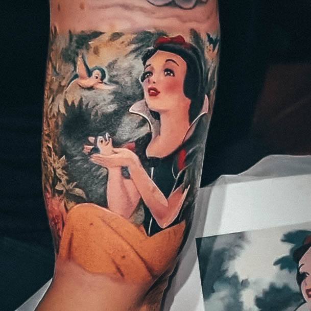Decorative Disney Princess Tattoo On Female