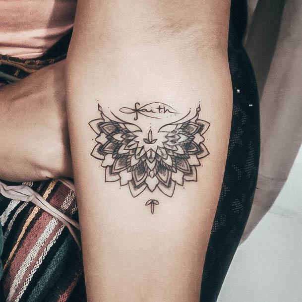 Decorative Faith Tattoo On Female