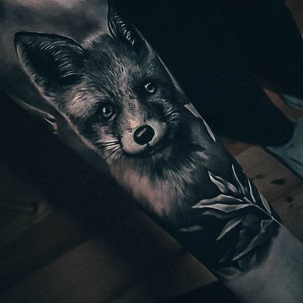 Decorative Fox Tattoo On Female Forearm Sleeve 3d Realistic