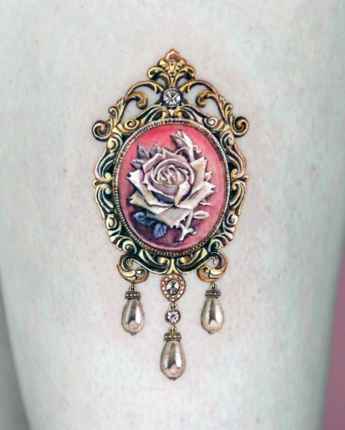 Decorative Frame Tattoo On Female