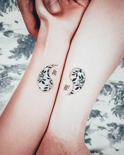 Decorative Friendship Tattoo On Female