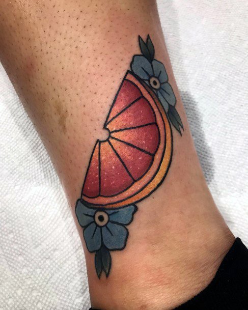 Decorative Fruit Tattoo On Female