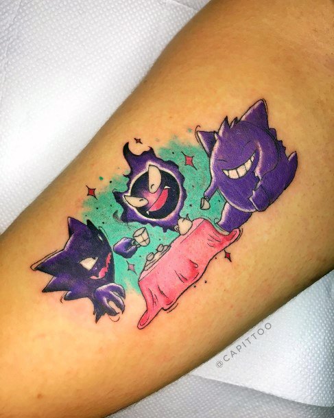 Decorative Gengar Tattoo On Female