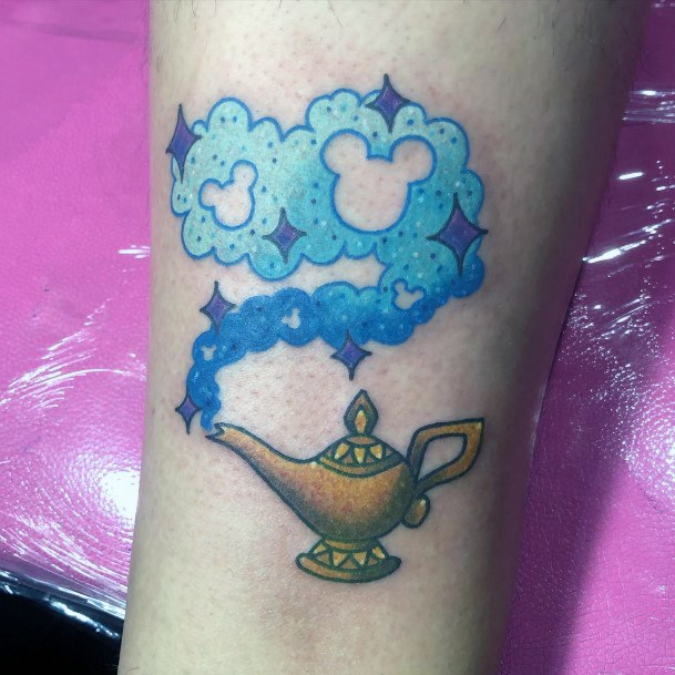 Decorative Genie Lamp Tattoo On Female