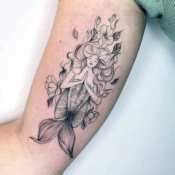 Decorative Girly Tattoo On Female