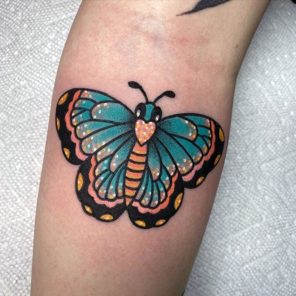 Decorative Glitter Tattoo On Female