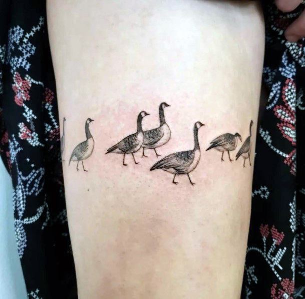 Decorative Goose Tattoo On Female