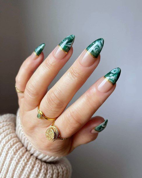 Decorative Green Dress Nail On Female