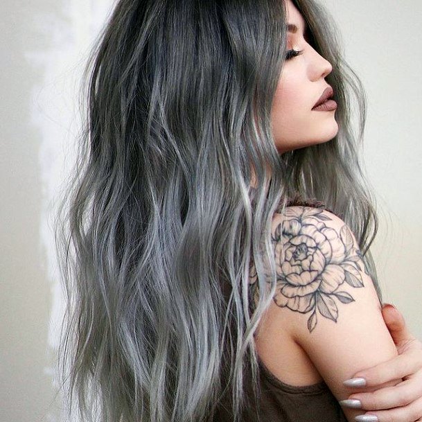 Decorative Grey Ombre Hairstyles On Female