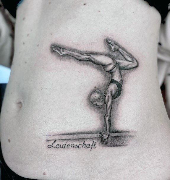 Decorative Gymnastics Tattoo On Female