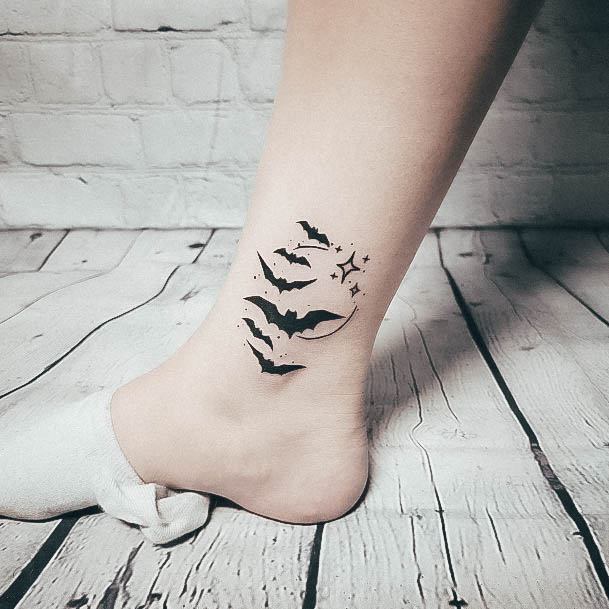 Decorative Halloween Tattoo On Female