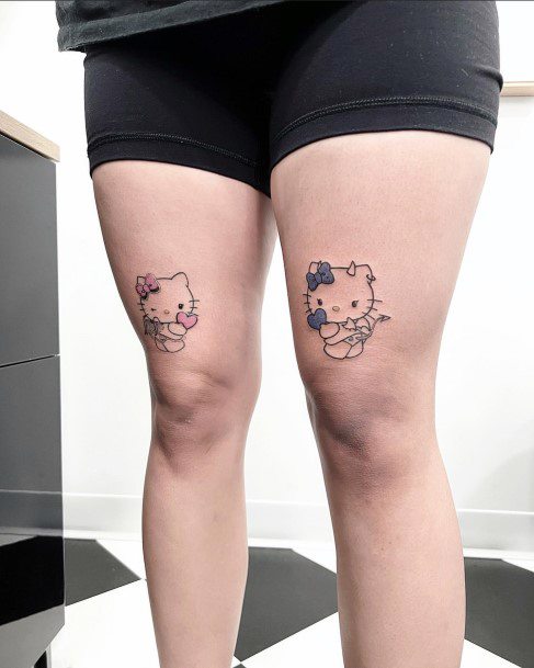 Decorative Hello Kitty Tattoo On Female