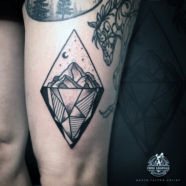 Decorative Iceberg Tattoo On Female