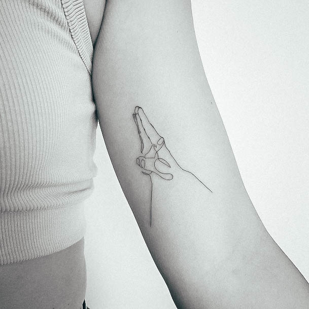 Decorative Inner Arm Tattoo On Female