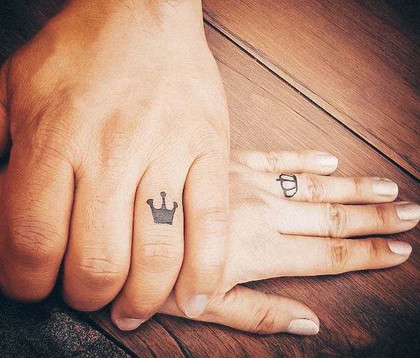 Decorative King And Queen Tattoo On Female