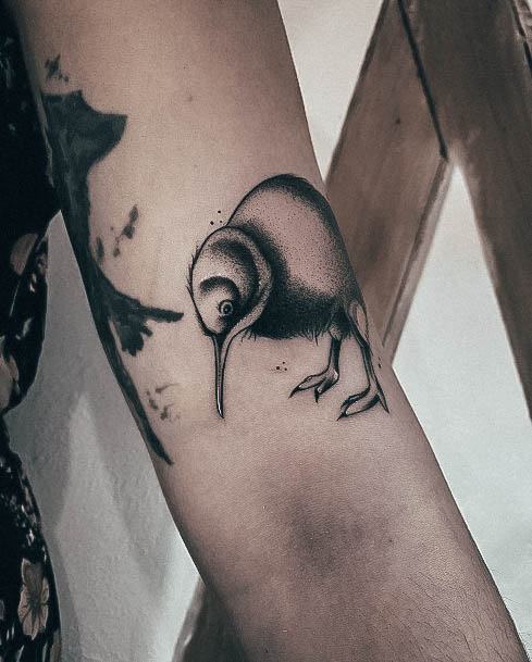 Decorative Kiwi Bird Tattoo On Female