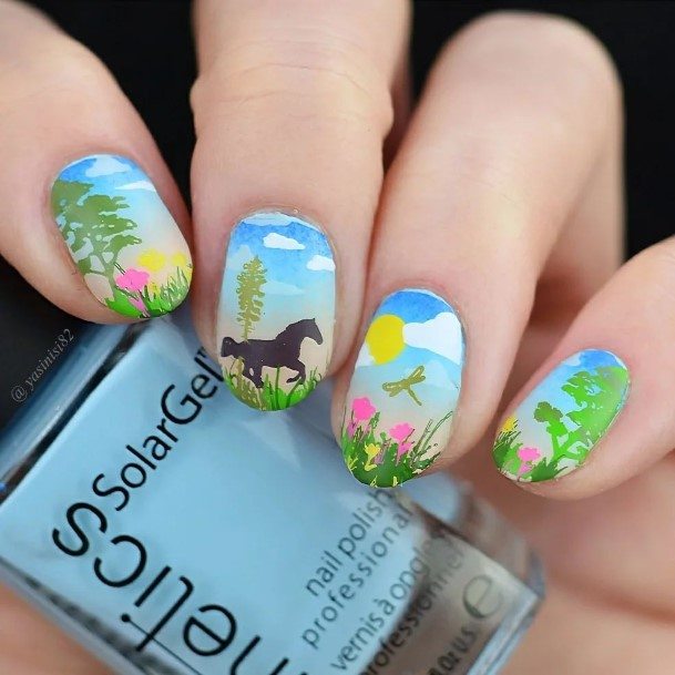 Decorative Landscape Nail On Female