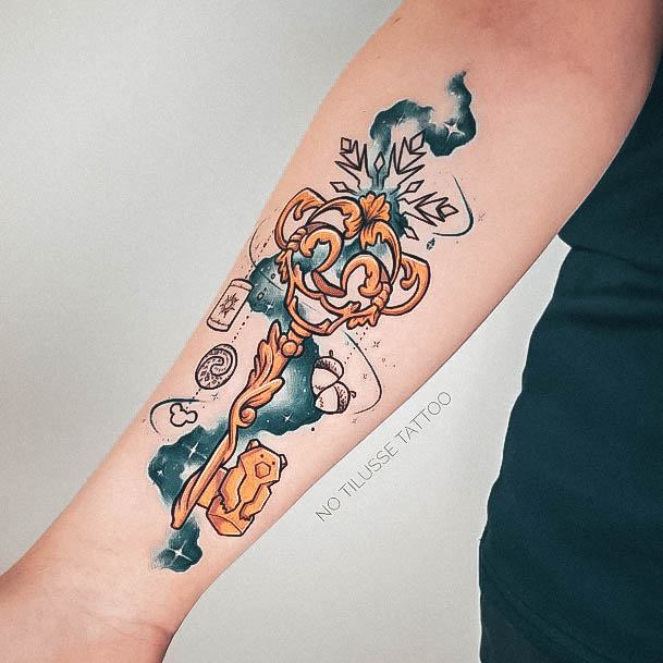 Decorative Lion King Tattoo On Female