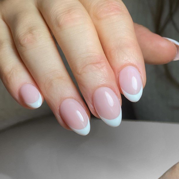 Decorative Looks For Womens Almond French Nail