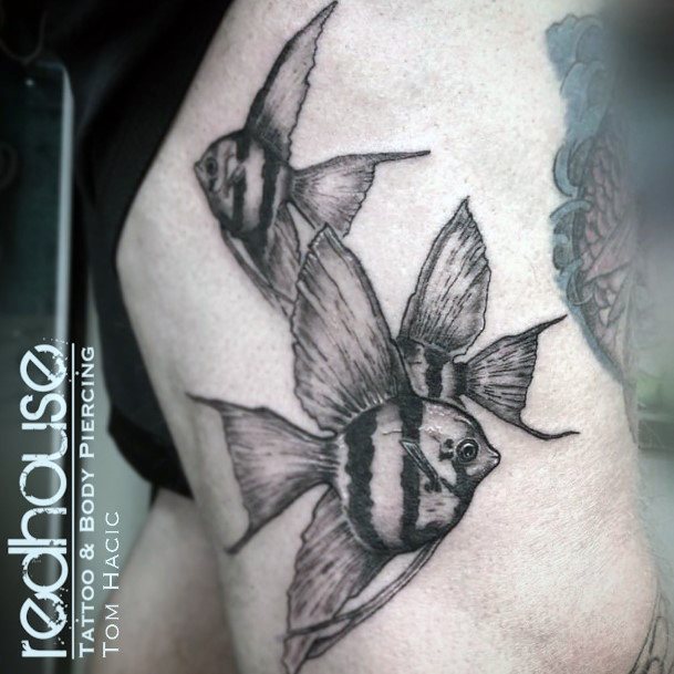 Decorative Looks For Womens Angel Fish Tattoo