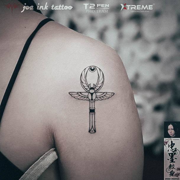 Decorative Looks For Womens Ankh Tattoo