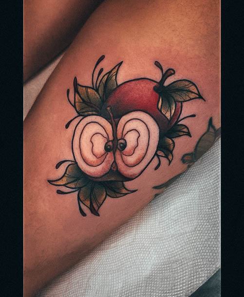 Decorative Looks For Womens Apple Tattoo