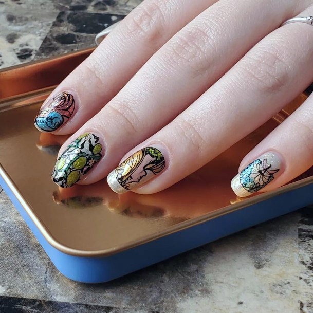 Decorative Looks For Womens Art Nouveau Nail