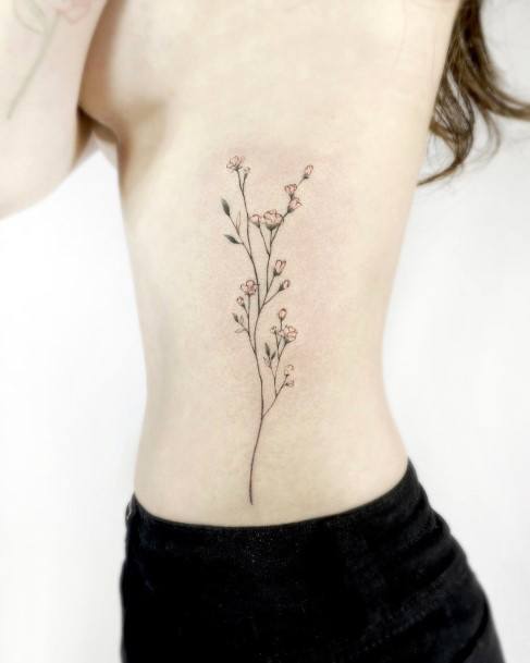 Decorative Looks For Womens Babys Breath Tattoo