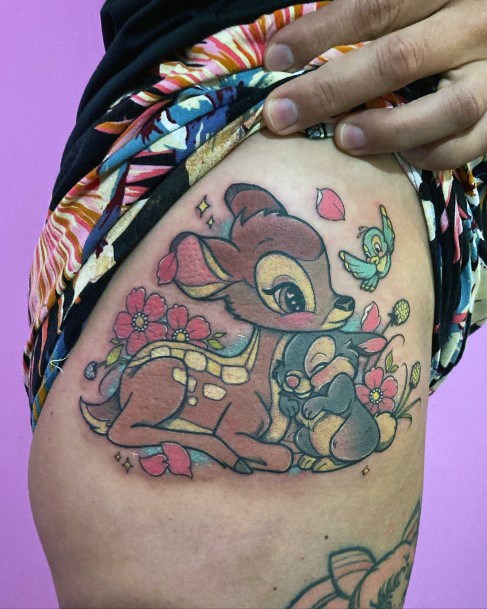 Decorative Looks For Womens Bambi Tattoo