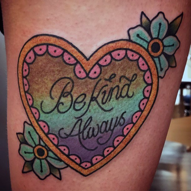 Decorative Looks For Womens Be Kind Tattoo