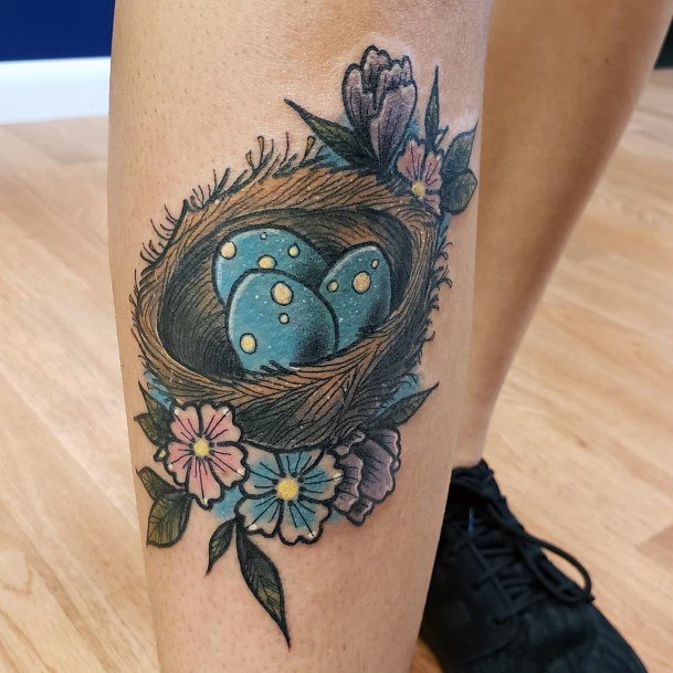 Decorative Looks For Womens Birds Nest Tattoo