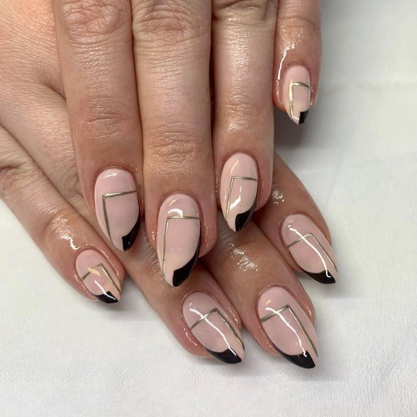 Decorative Looks For Womens Black French Tip Nail