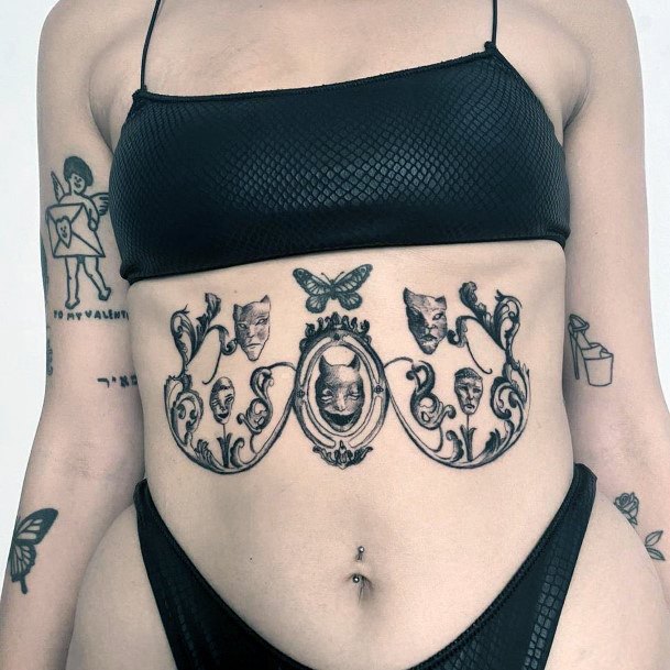 Decorative Looks For Womens Black Ink Tattoo