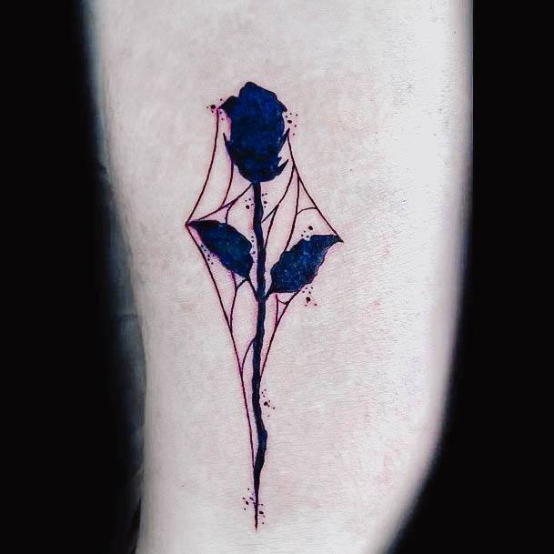 Decorative Looks For Womens Black Rose Tattoo