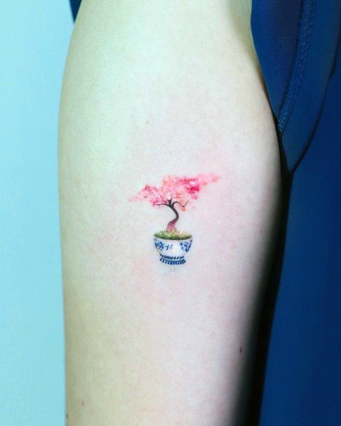 Decorative Looks For Womens Bonsai Tattoo