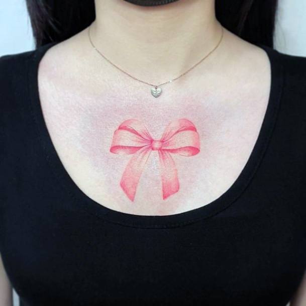 Decorative Looks For Womens Bow Tattoo