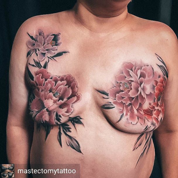 Decorative Looks For Womens Breast Cancer Tattoo