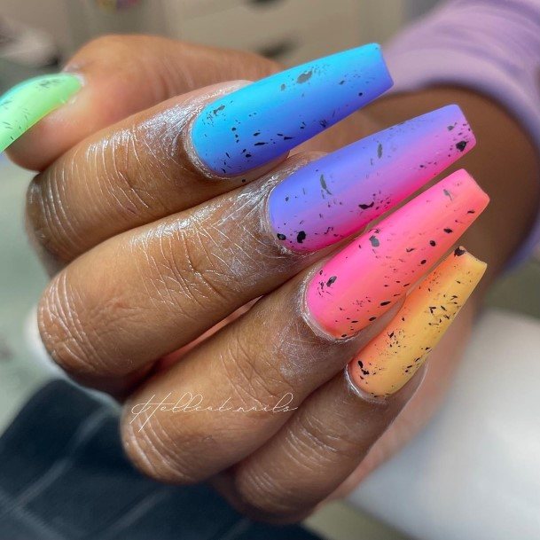 Decorative Looks For Womens Bright Ombre Nail