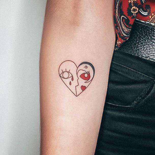 Decorative Looks For Womens Broken Heart Tattoo