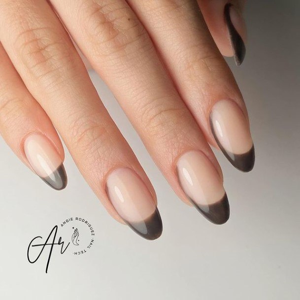 Decorative Looks For Womens Brown French Tip Nail