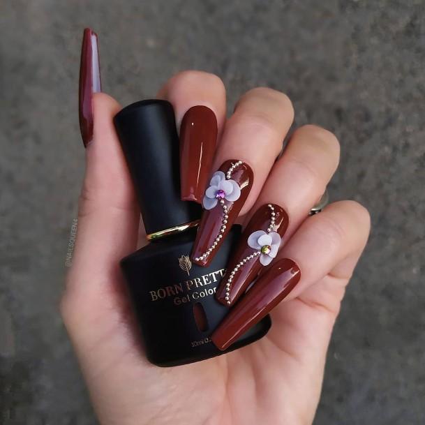 Decorative Looks For Womens Burgundy Nail