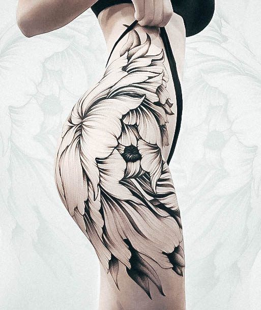 Decorative Looks For Womens Butt Tattoo