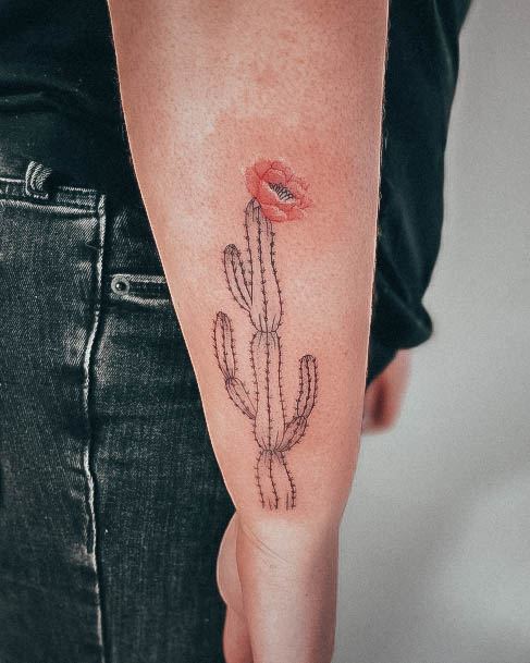 Decorative Looks For Womens Cactus Tattoo