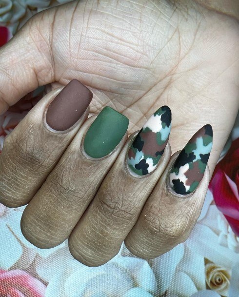 Decorative Looks For Womens Camo Nail